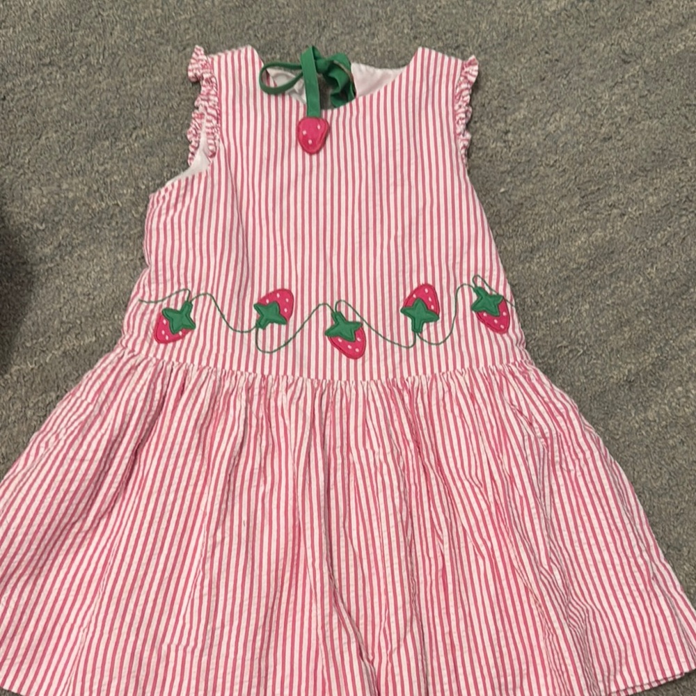 Florence Eiseman Pink and Green Striped Dress